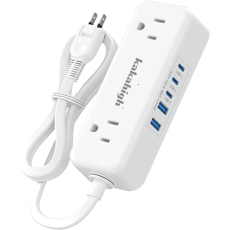 1875w 2 prong extension cord 5 ft with 180 rotating flat plug.webp